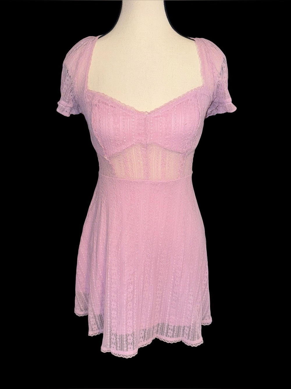 Urban Outfitters Roxie romantic lace mini dress cutout small